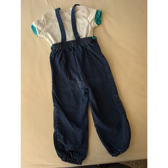 Vintage 80s Disney Winnie The Pooh Baby Outfit Set Denim Overalls & T-Shirt Y2K - Picture 5 of 10